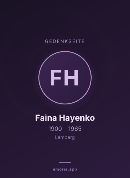 Gedenkportrait von Faina Hayenko