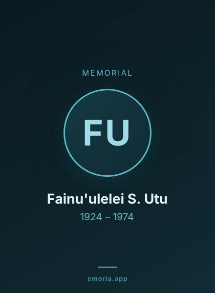 Memorial portrait of Fainu'ulelei S. Utu