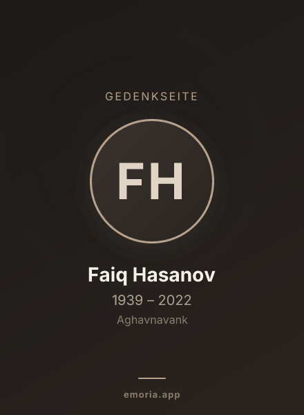 Gedenkportrait von Faiq Hasanov