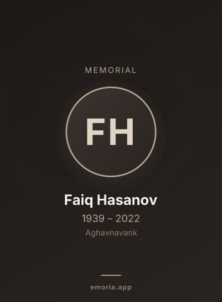Memorial portrait of Faiq Hasanov