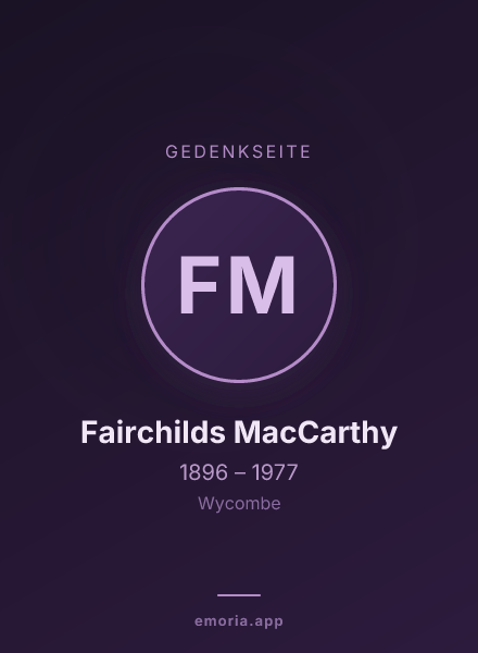Gedenkportrait von Fairchilds MacCarthy
