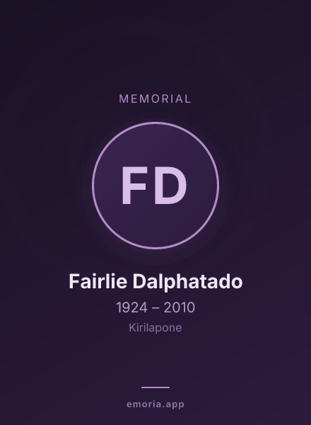 Memorial portrait of Fairlie Dalphatado