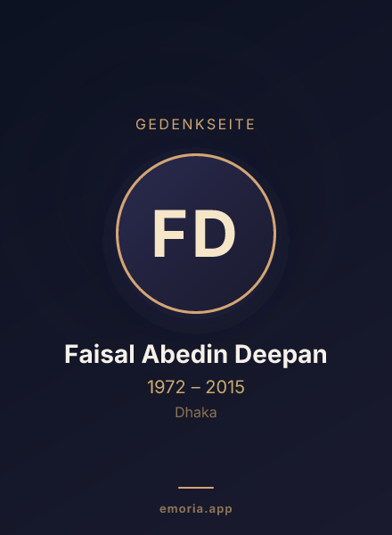 Gedenkportrait von Faisal Abedin Deepan