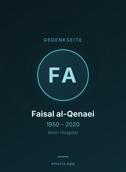 Gedenkportrait von Faisal al-Qenaei