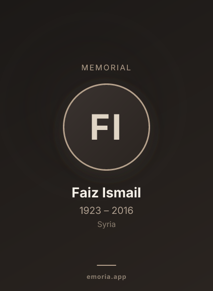 Memorial portrait of Faiz Ismail