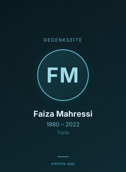 Gedenkportrait von Faiza Mahressi