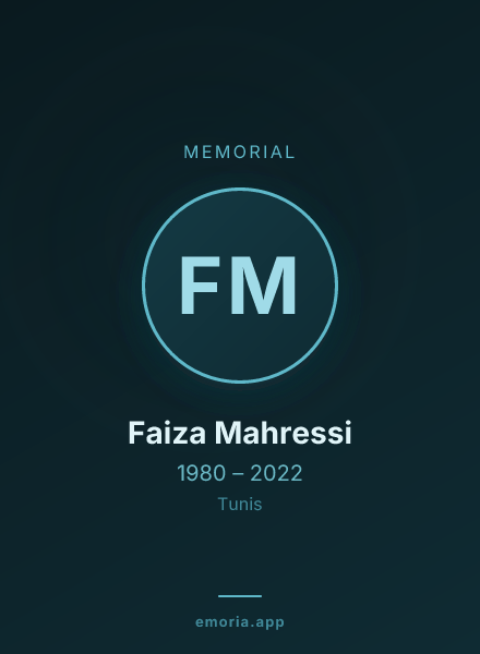 Memorial portrait of Faiza Mahressi