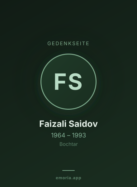 Gedenkportrait von Faizali Saidov
