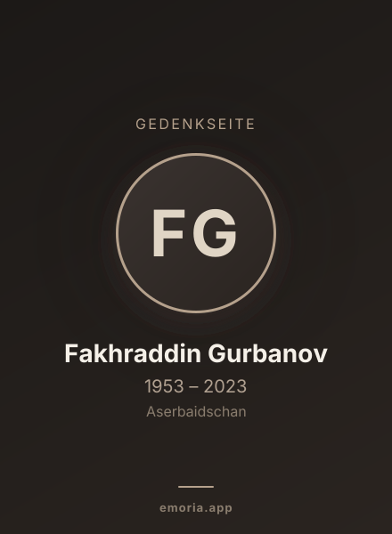Gedenkportrait von Fakhraddin Gurbanov