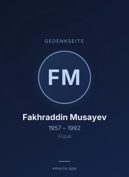 Gedenkportrait von Fakhraddin Musayev