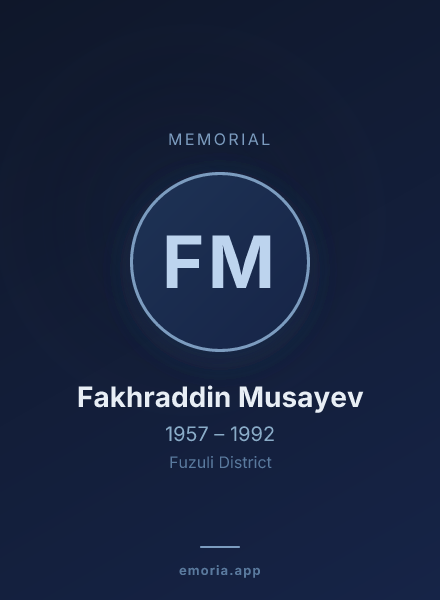 Memorial portrait of Fakhraddin Musayev