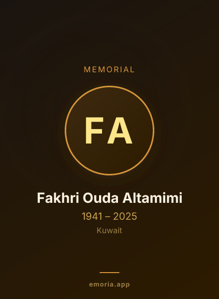 Memorial portrait of Fakhri Ouda Altamimi