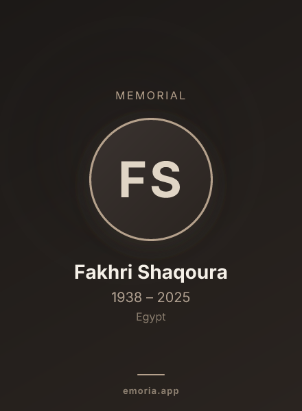 Memorial portrait of Fakhri Shaqoura