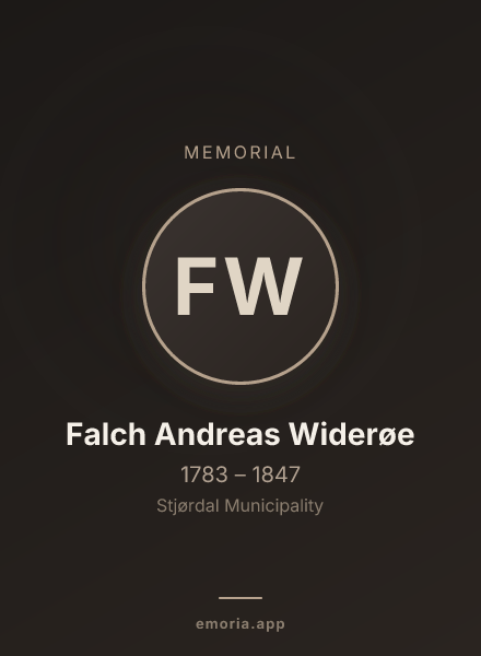 Memorial portrait of Falch Andreas Widerøe