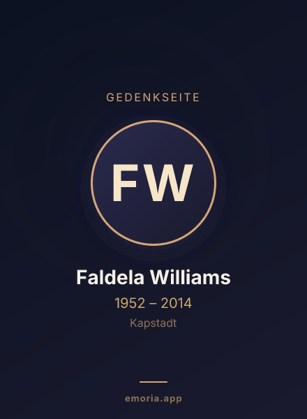 Gedenkportrait von Faldela Williams