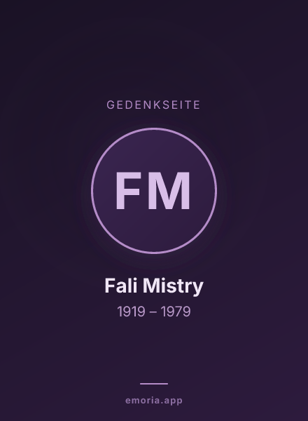 Gedenkportrait von Fali Mistry