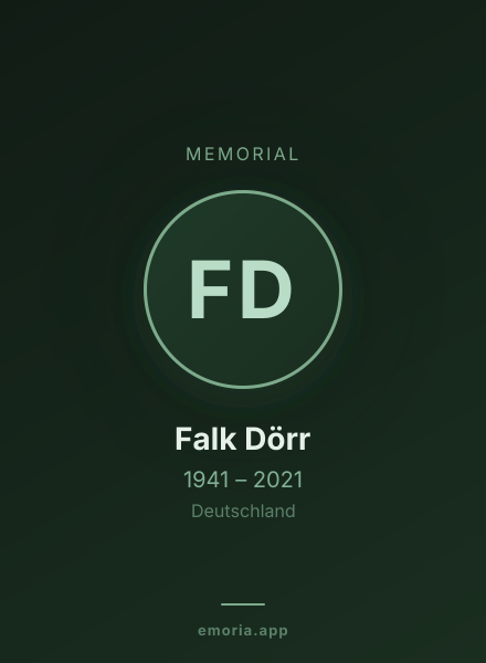 Memorial portrait of Falk Dörr
