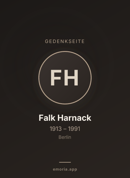 Gedenkportrait von Falk Harnack