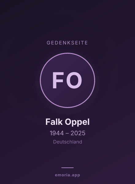 Gedenkportrait von Falk Oppel