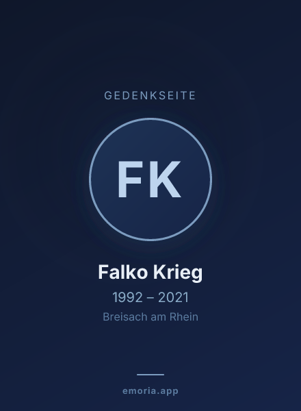 Gedenkportrait von Falko Krieg