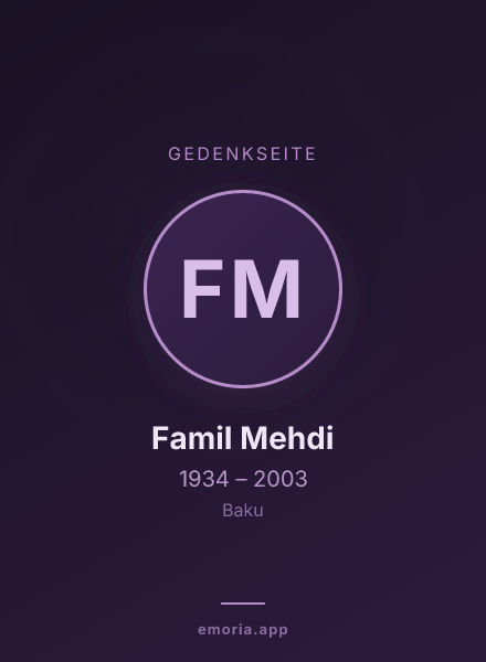 Gedenkportrait von Famil Mehdi