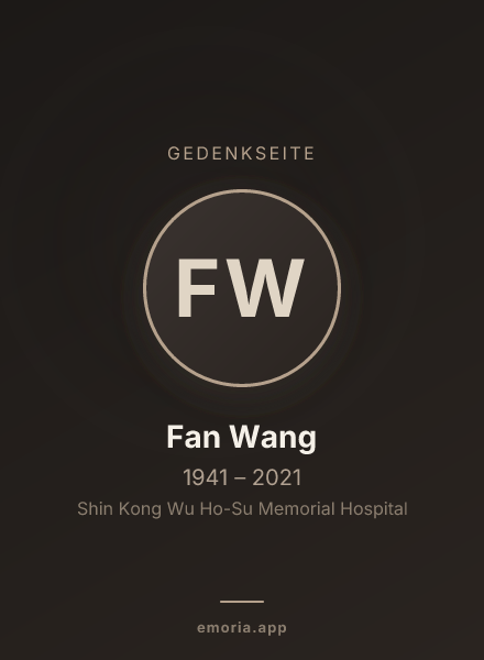 Gedenkportrait von Fan Wang
