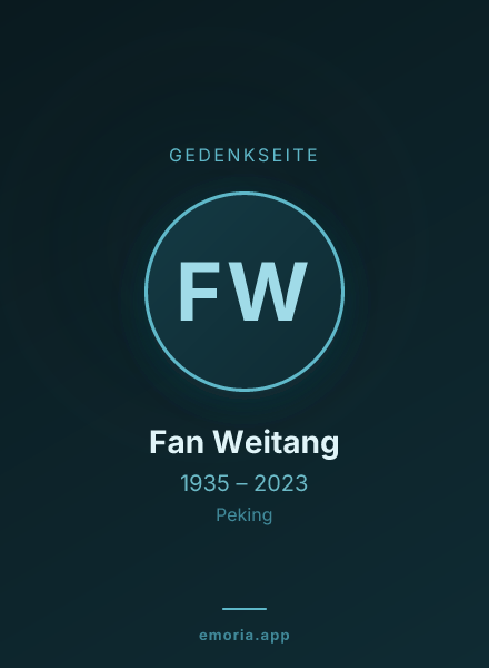 Gedenkportrait von Fan Weitang