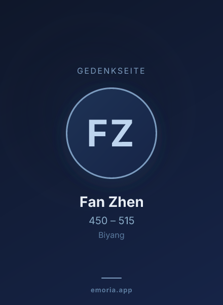 Gedenkportrait von Fan Zhen