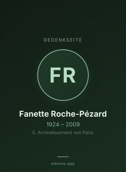 Gedenkportrait von Fanette Roche-Pézard