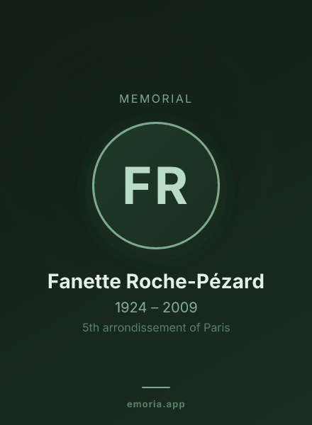 Memorial portrait of Fanette Roche-Pézard