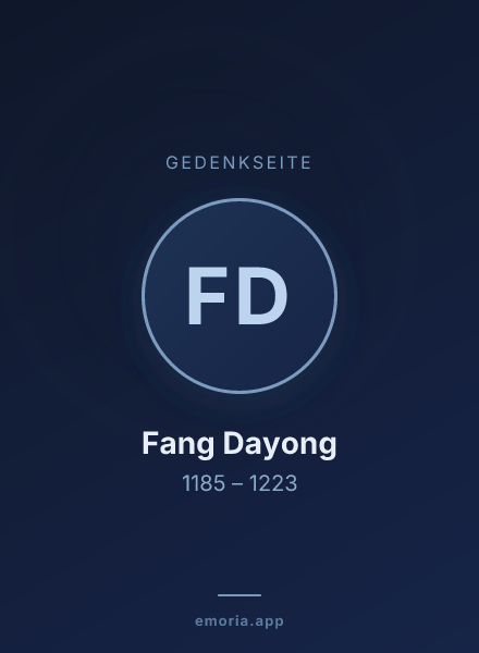 Gedenkportrait von Fang Dayong