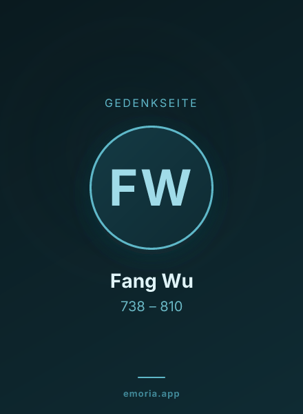 Gedenkportrait von Fang Wu