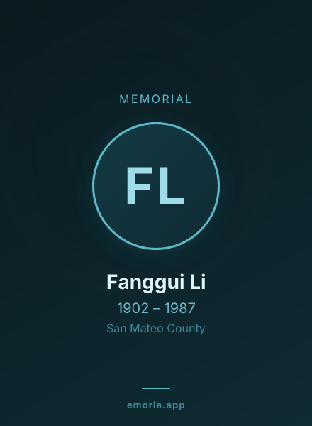Memorial portrait of Fanggui Li