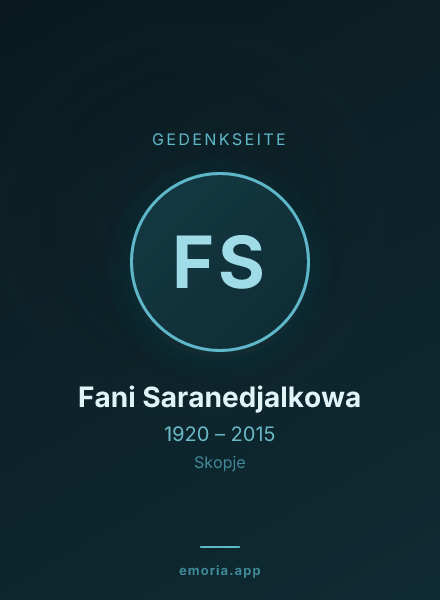 Gedenkportrait von Fani Saranedjalkowa