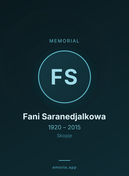 Memorial portrait of Fani Saranedjalkowa