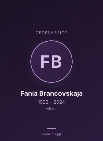 Gedenkportrait von Fania Brancovskaja