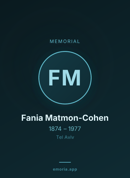 Memorial portrait of Fania Matmon-Cohen