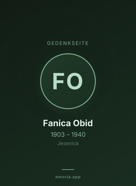 Gedenkportrait von Fanica Obid