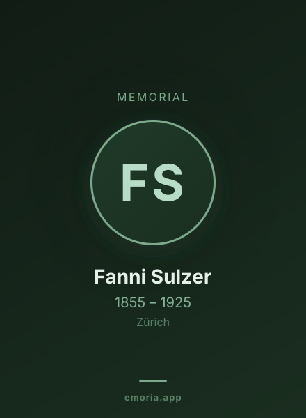 Memorial portrait of Fanni Sulzer