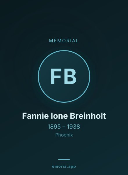 Memorial portrait of Fannie Ione Breinholt