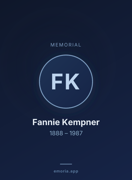 Memorial portrait of Fannie Kempner