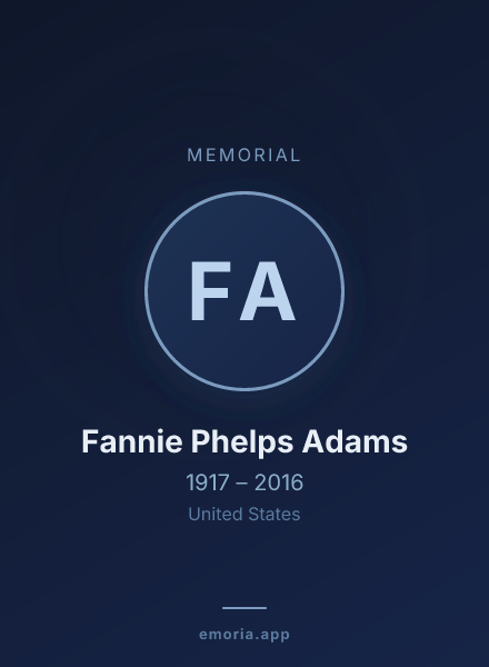 Memorial portrait of Fannie Phelps Adams
