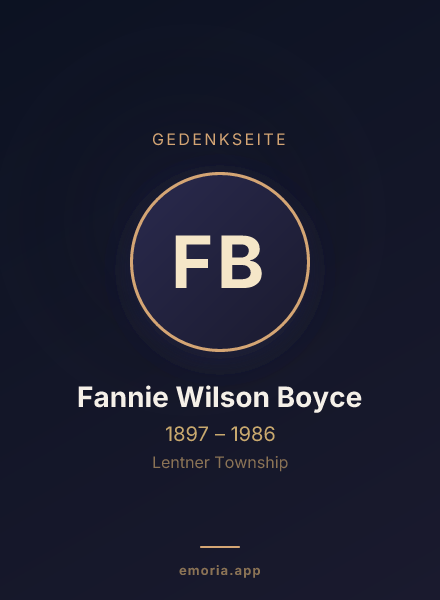 Gedenkportrait von Fannie Wilson Boyce