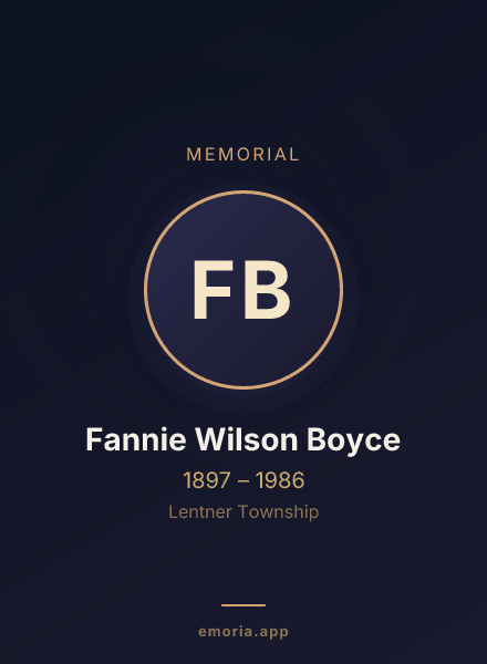 Memorial portrait of Fannie Wilson Boyce
