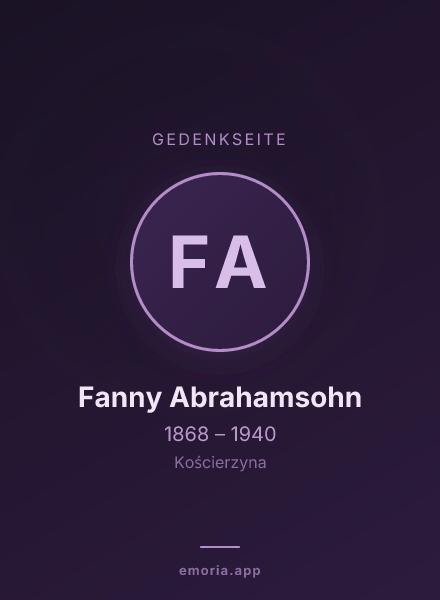 Gedenkportrait von Fanny Abrahamsohn