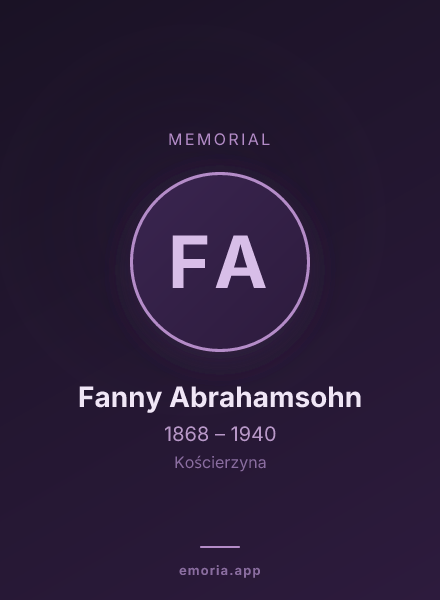 Memorial portrait of Fanny Abrahamsohn
