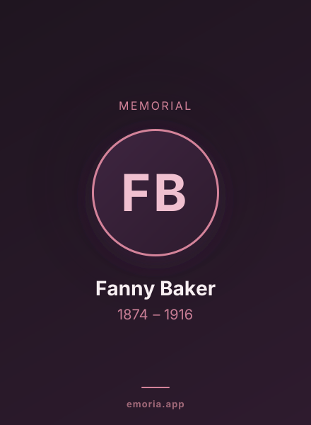 Memorial portrait of Fanny Baker