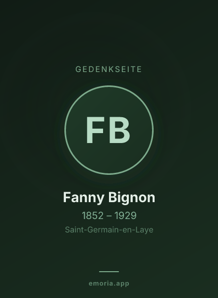 Gedenkportrait von Fanny Bignon