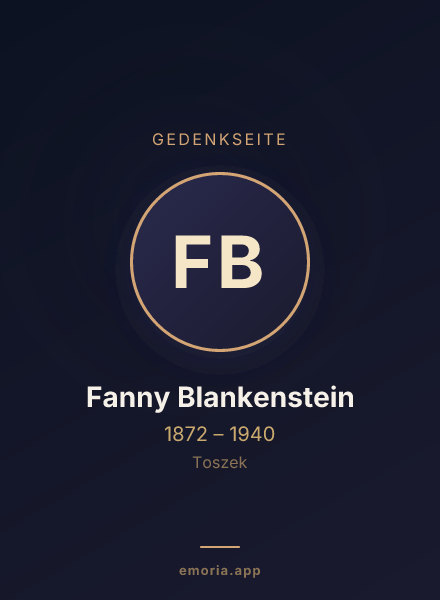 Gedenkportrait von Fanny Blankenstein