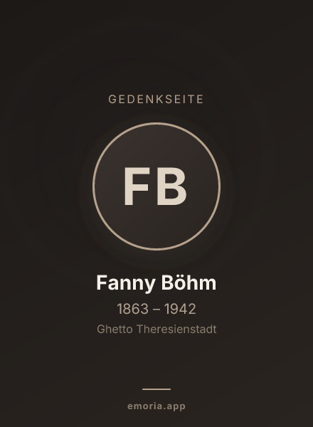 Gedenkportrait von Fanny Böhm